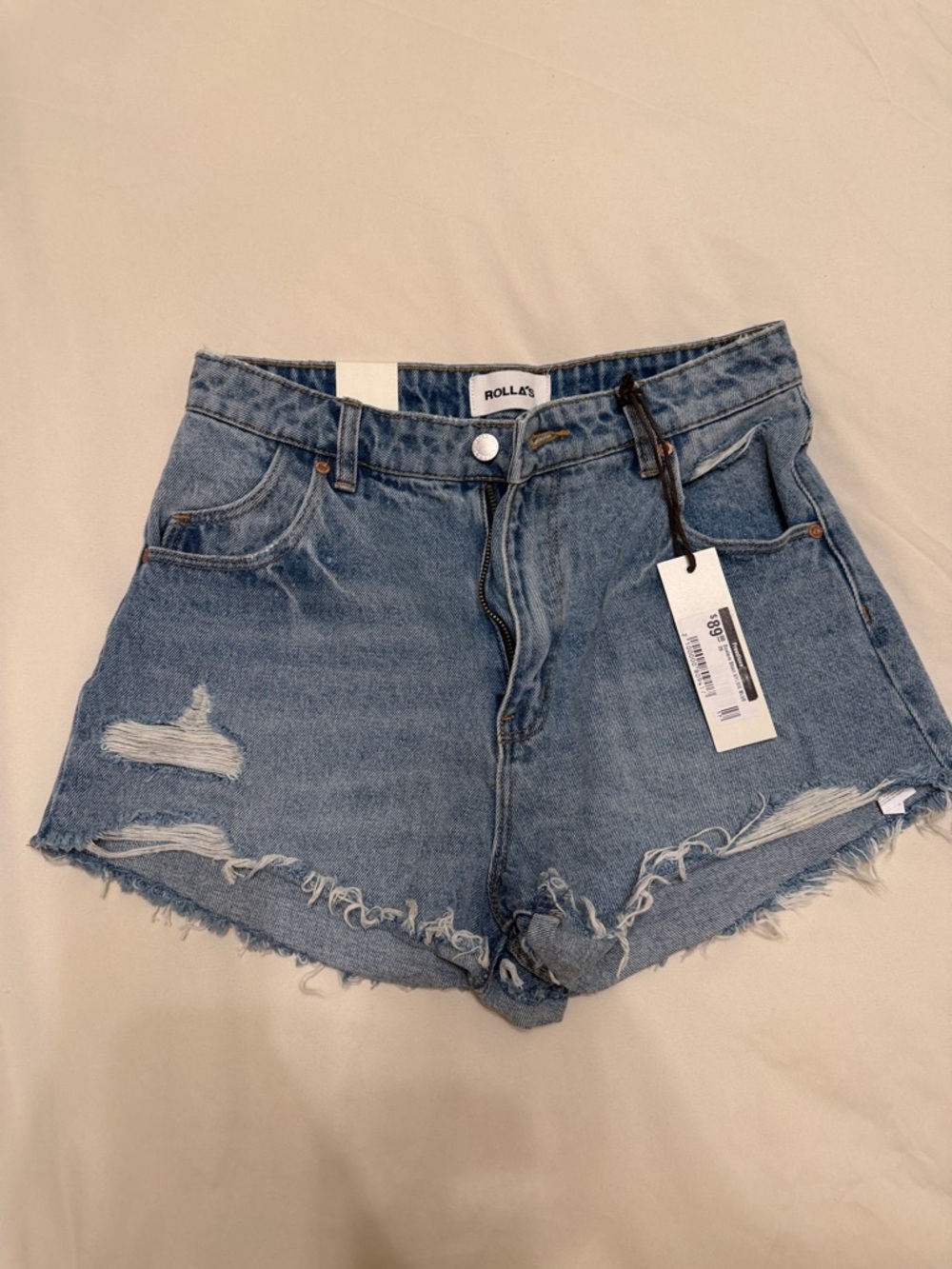 ROLLA'S Light Blue Distressed Denim Shorts